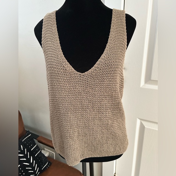 Chic Tan Sleeveless Knit Top - Picture 1 of 7